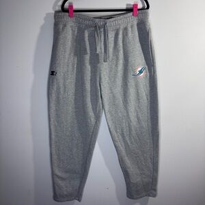 Starter Black Label Miami Dolphins Gray Fleece Jogger Sweatpants XXL